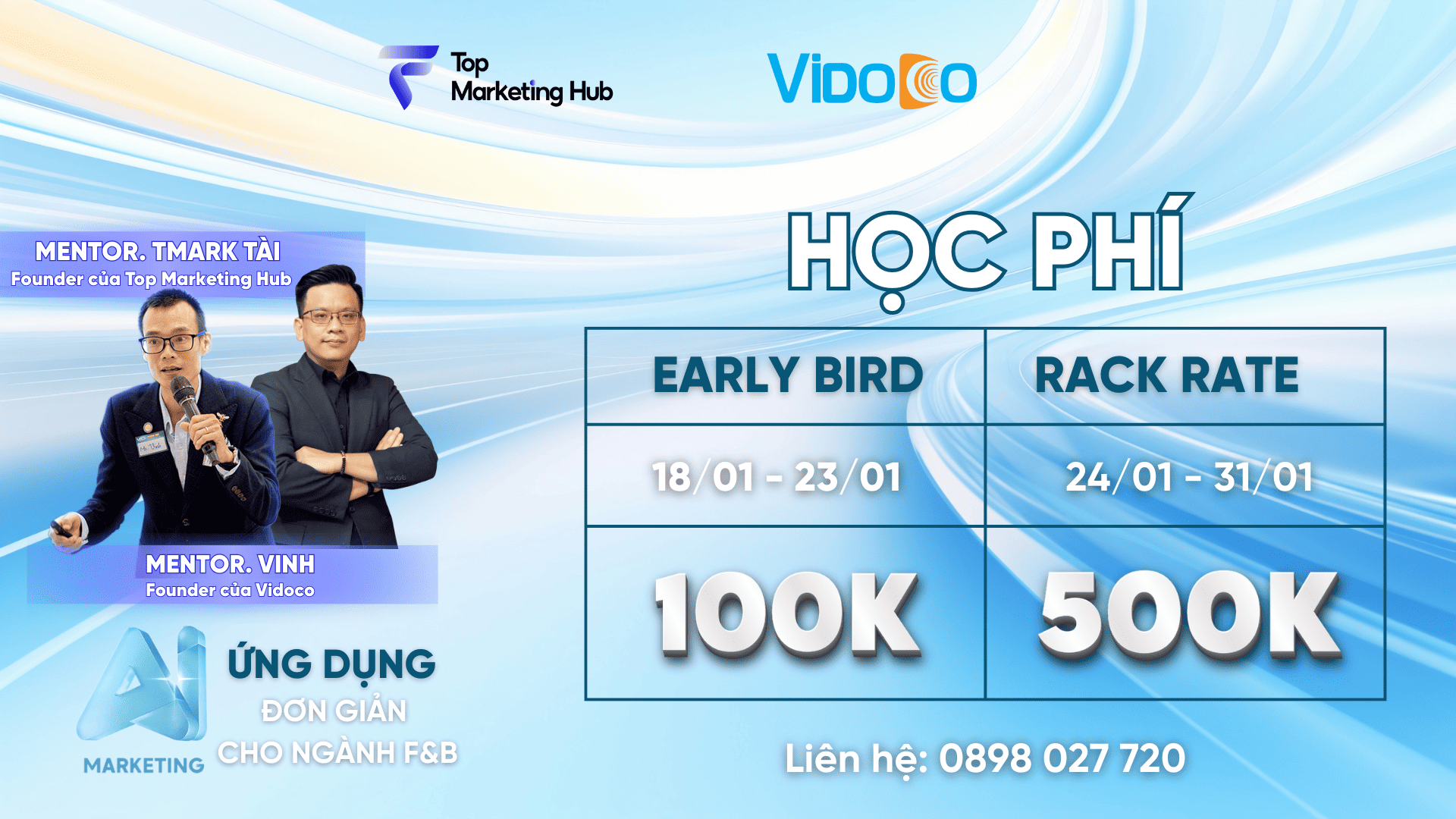 CHI PHÍ VÀ ƯU ĐÃI WORKSHOP